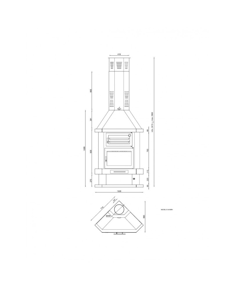 CHIMENEA C-300-H Chimeneas FM