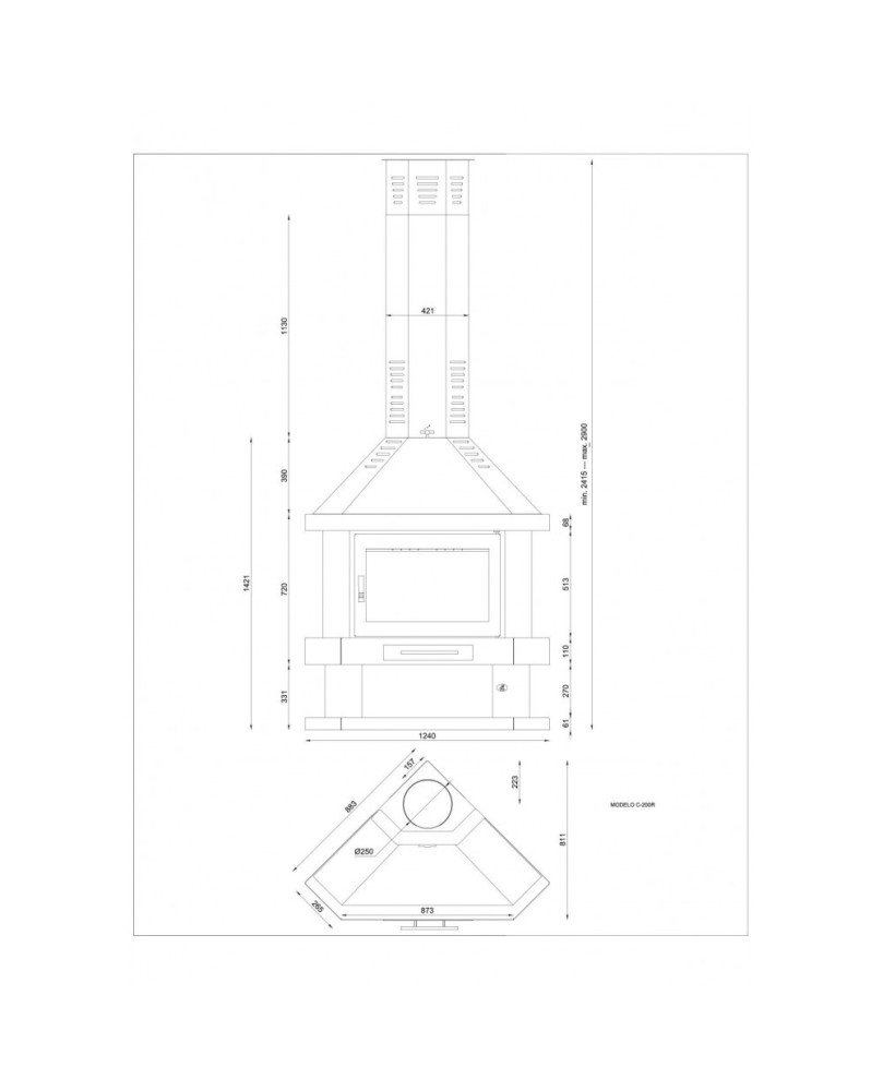 CHIMENEA C-200 Chimeneas FM